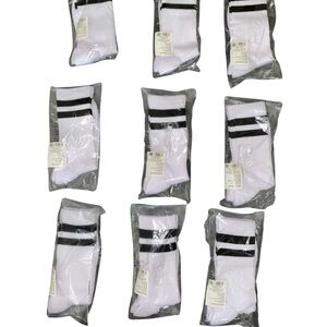 Lot of 9 Weissman Dance Socks White Black Stripes NIP Costume Accessory